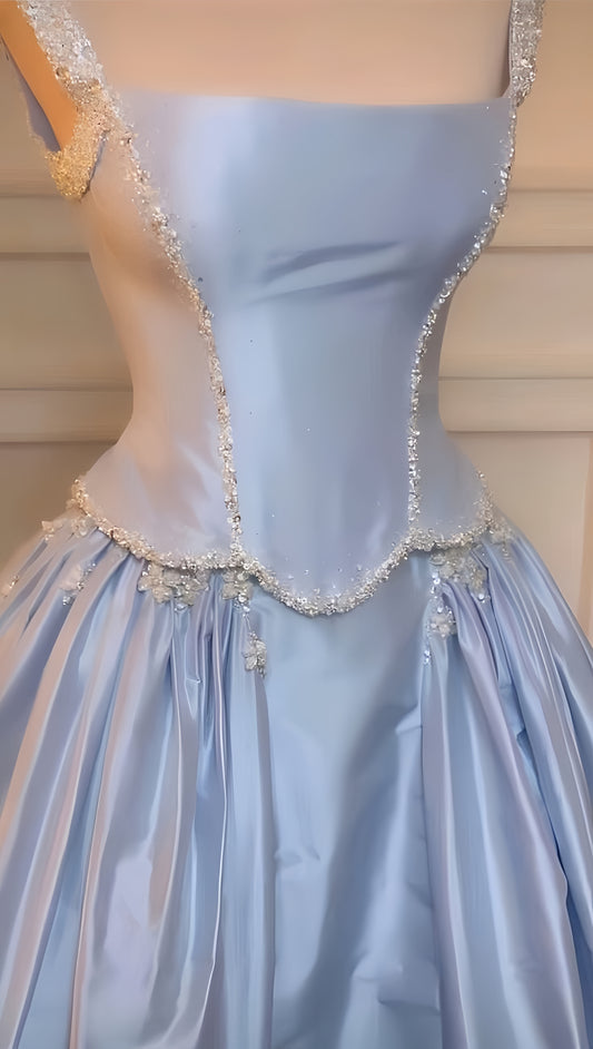Bling Bling Two Pieces Beaded Prom Dresses Long Evening Dresses Satin Formal Gown,AST2084