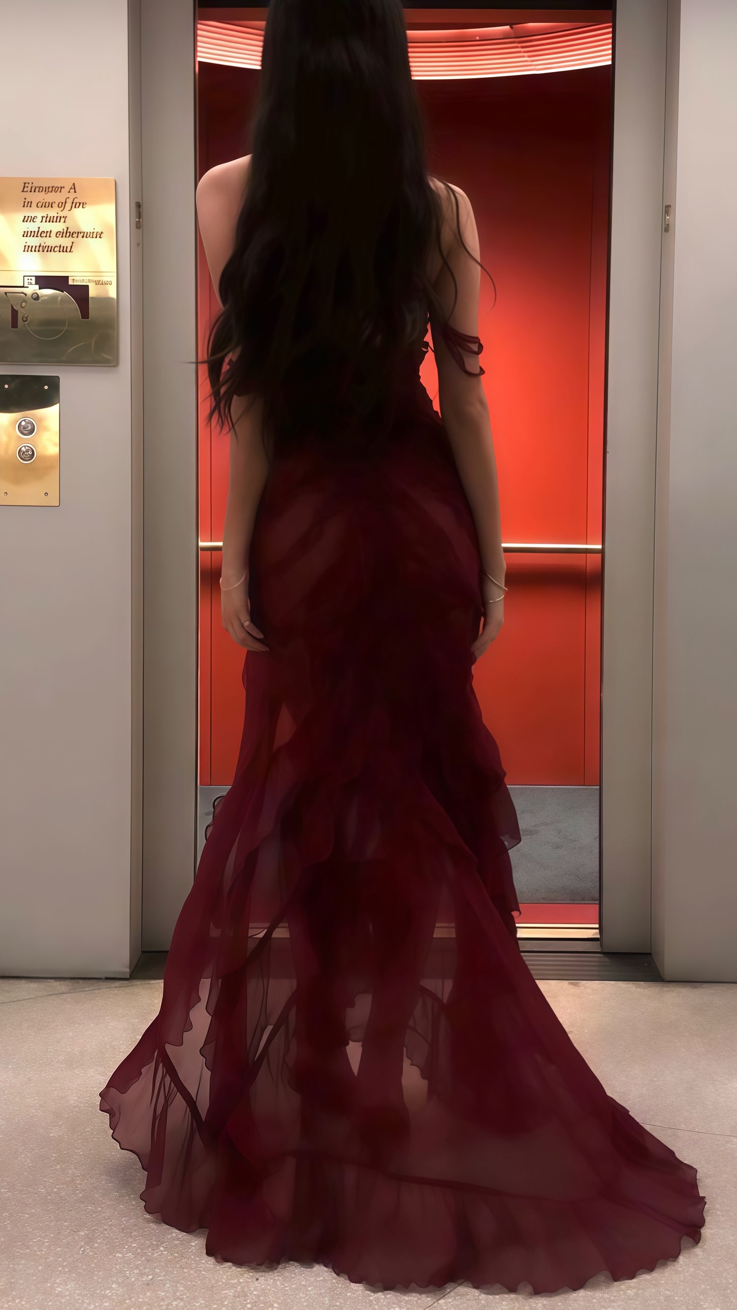 Burgundy Chiffon Evening Prom Dresses, Party Dance Dress,AST1672