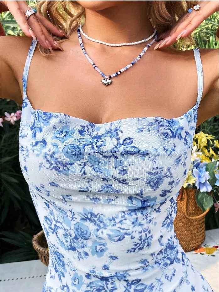 Cheap Floral Homecoming Dresses Spaghetti Straps Mini Hoco Dance Dress,AST1884