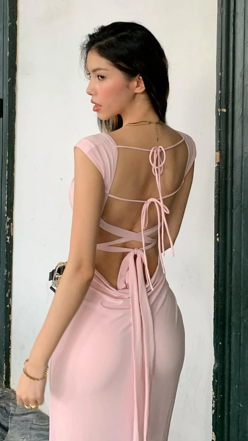 Cute Mermaid Off the Shoulder Pink Long Prom Dress with Criss Cross Back,AST2306