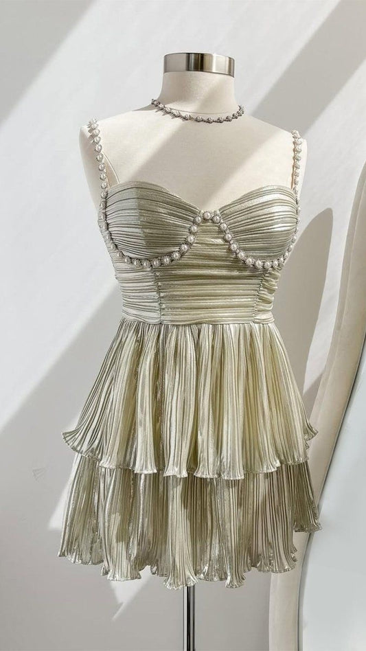 Cute Pearl Beaded Homecoming Dresses Sweetheart Short Prom Dress, AST2055