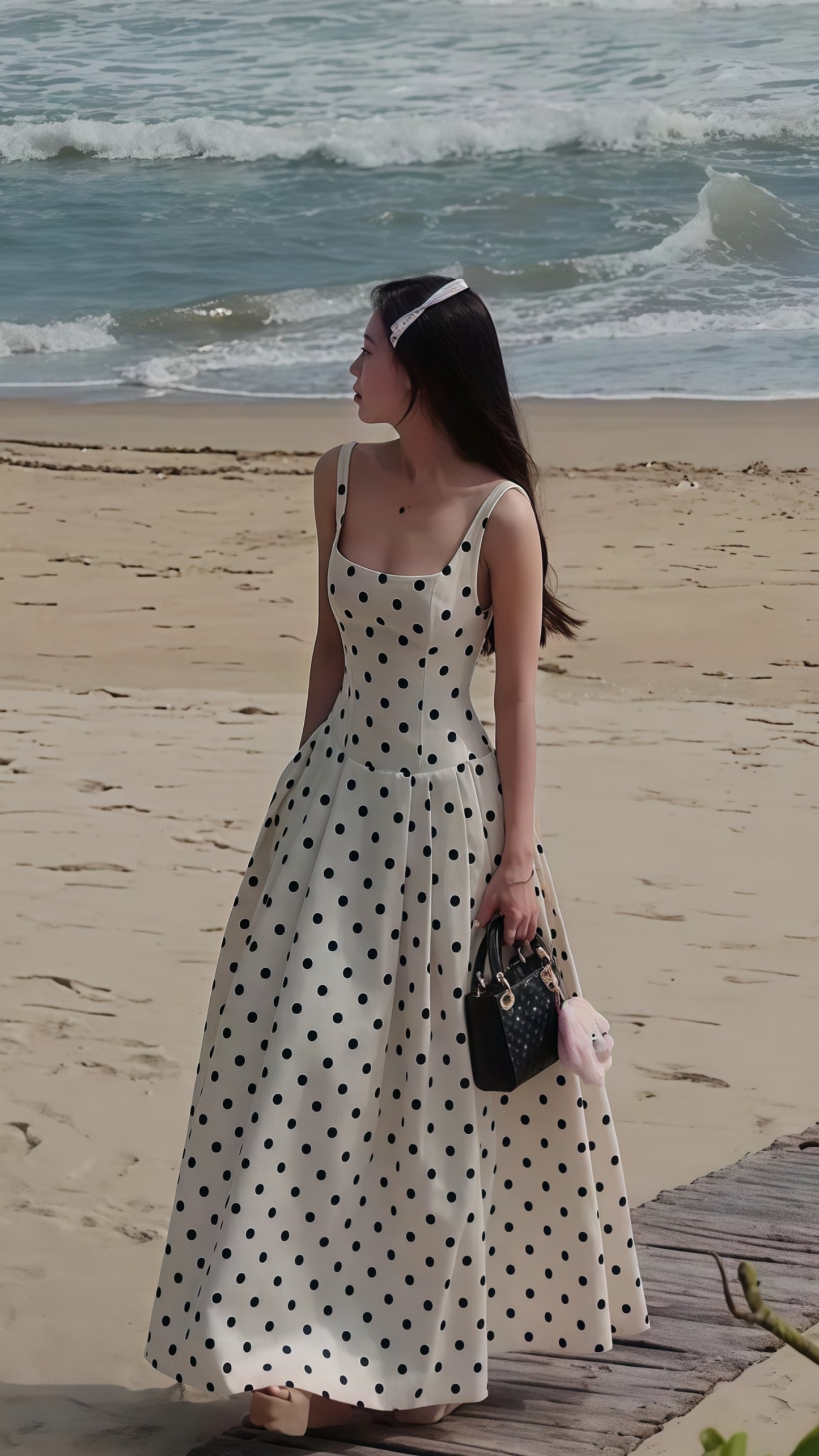 Elegant A-Line Dots Party Dress High Quality Vocation Dresses,AST1881
