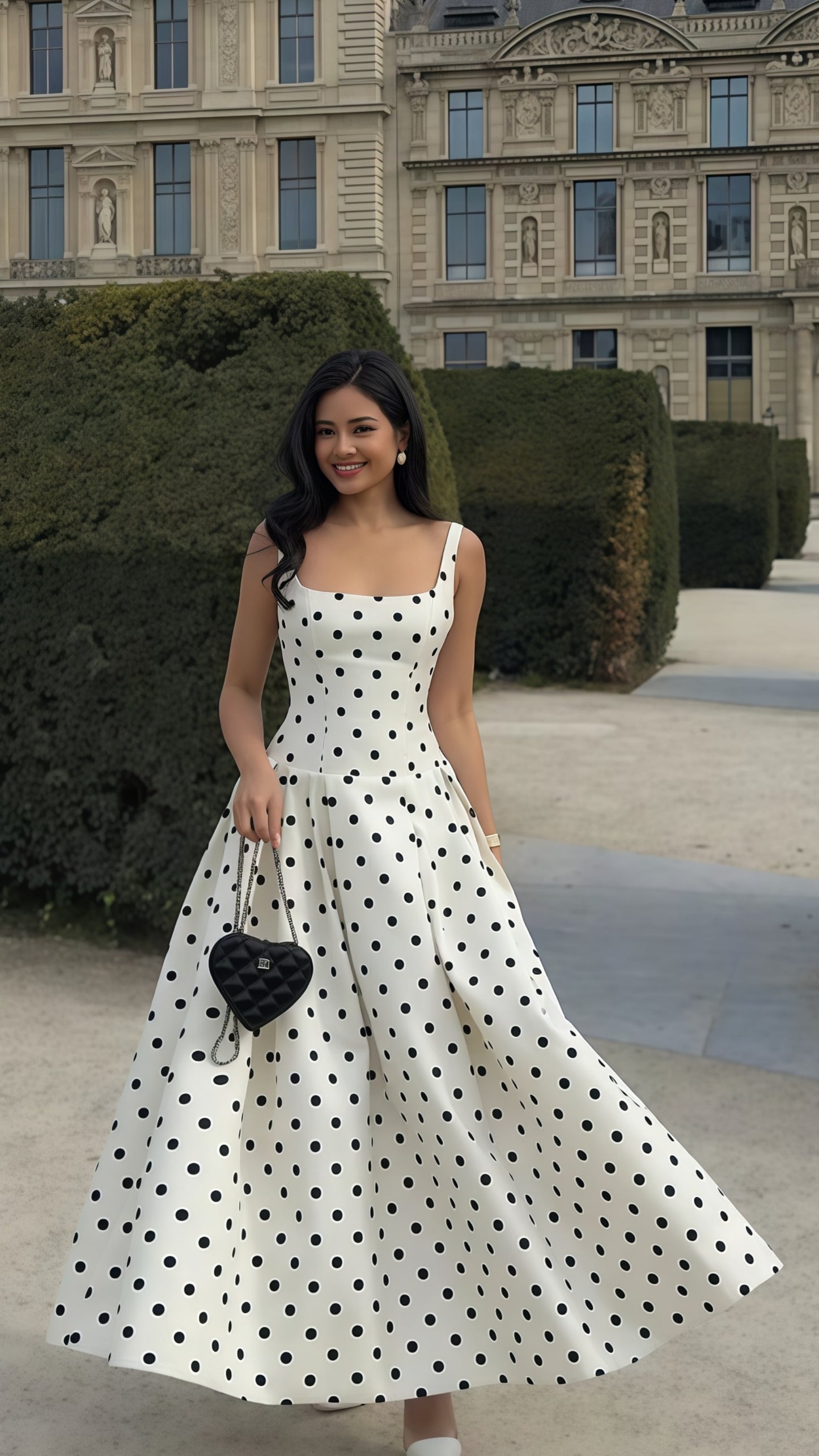 Elegant A-Line Dots Party Dress High Quality Vocation Dresses,AST1881