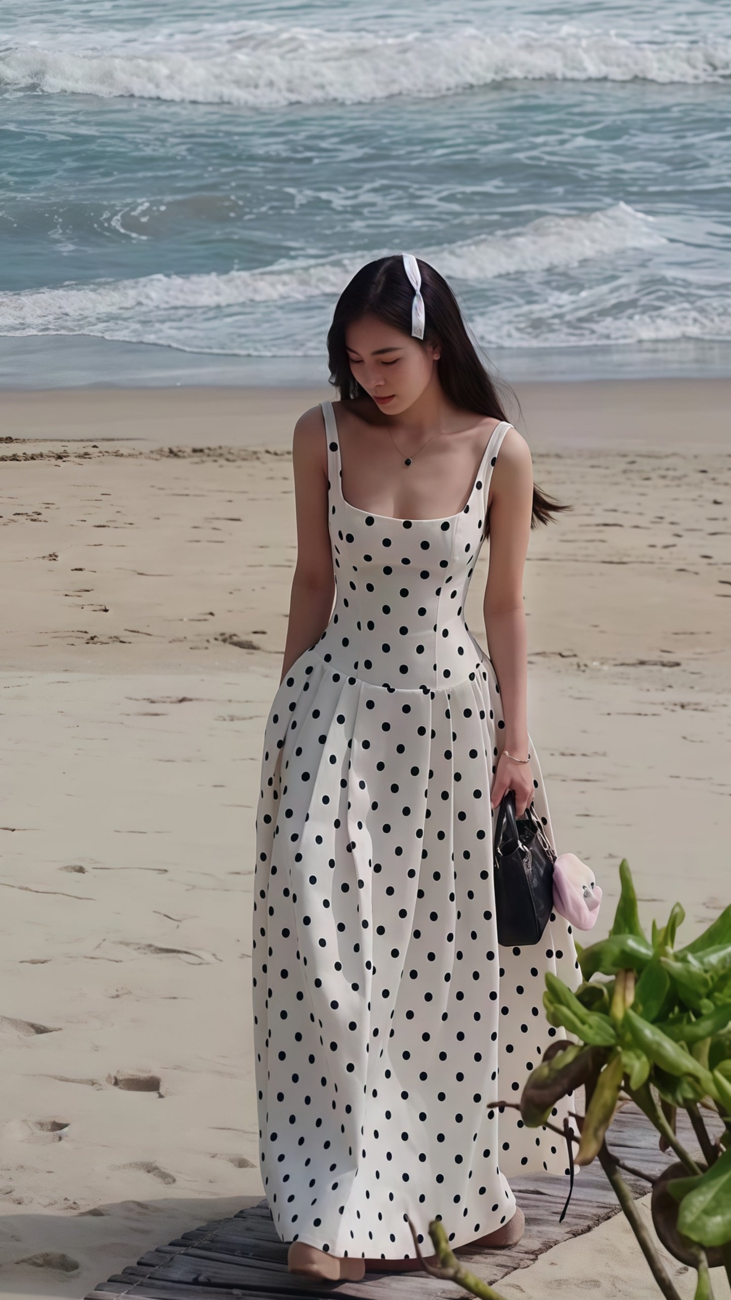 Elegant A-Line Dots Party Dress High Quality Vocation Dresses,AST1881