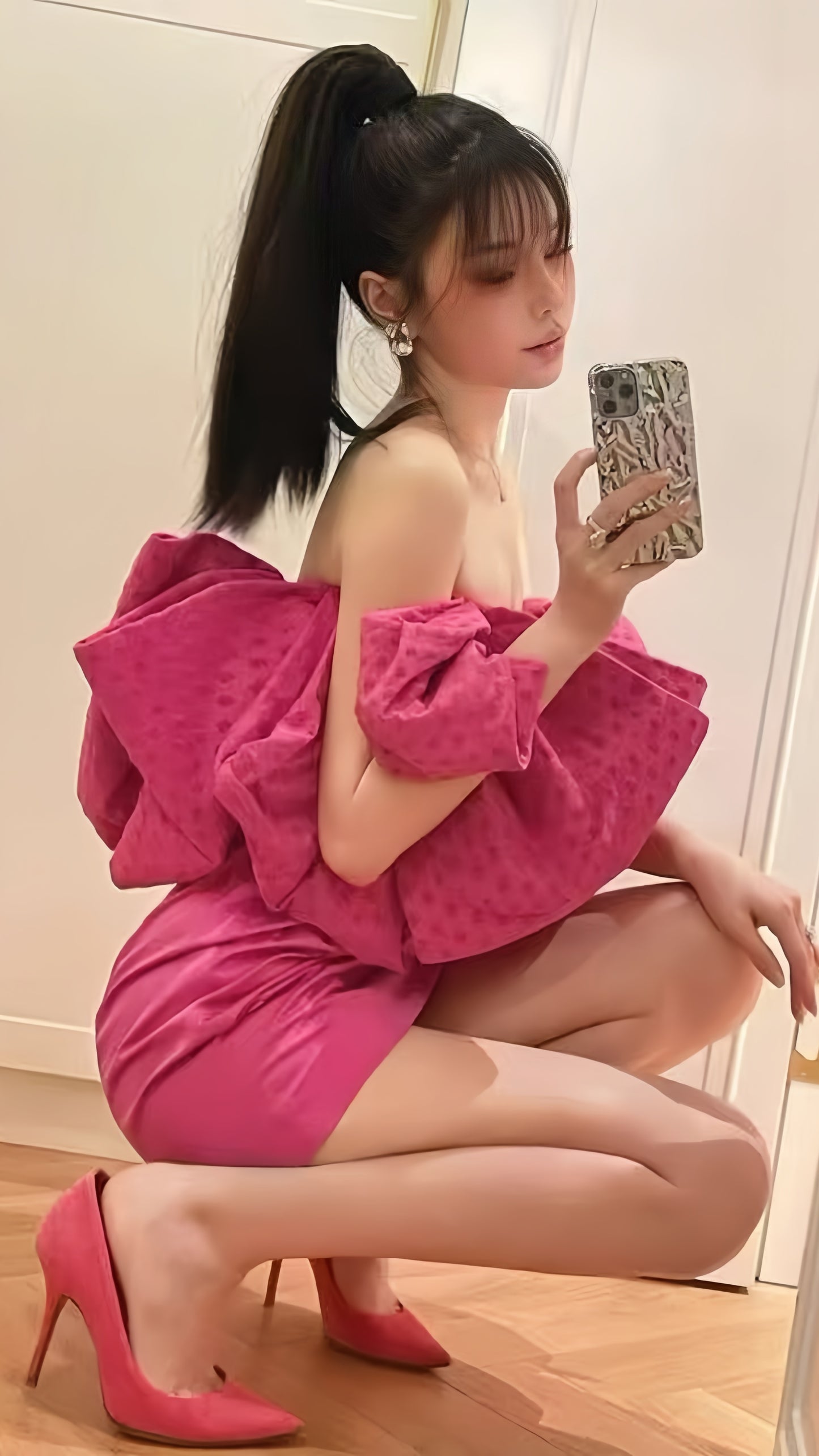 Fuchsia Bowknot Homecoming Dresses Birthday Party Dress,AST2002