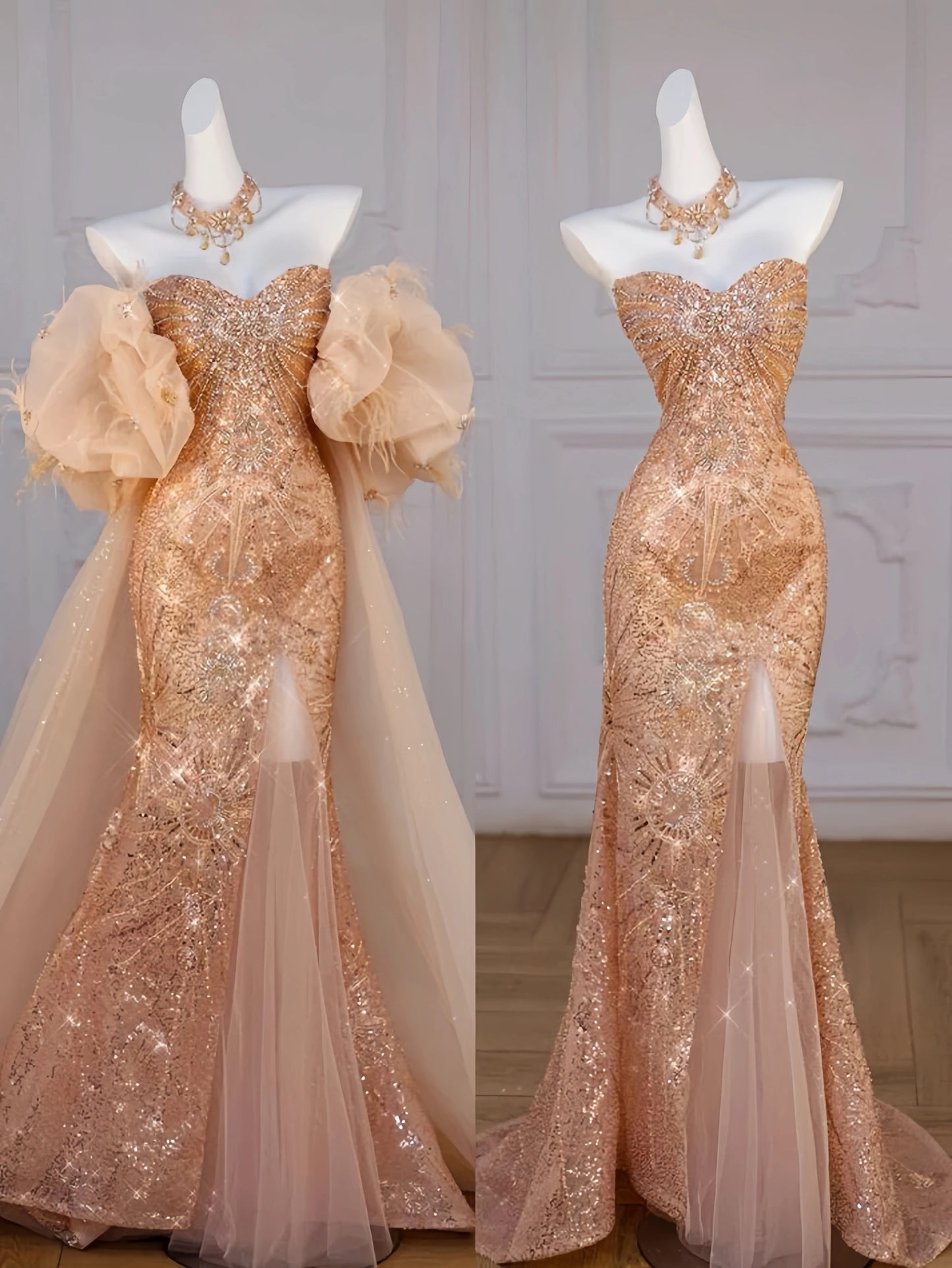 Glitter Sweetheart Mermaid Prom Dresses Sequin Evening Formal Dress,AST2234