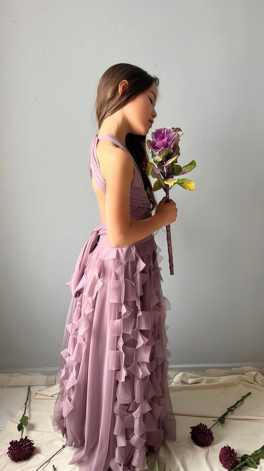 Hand Made Chiffon Ruffle Flower Girls Dresses,AST1654
