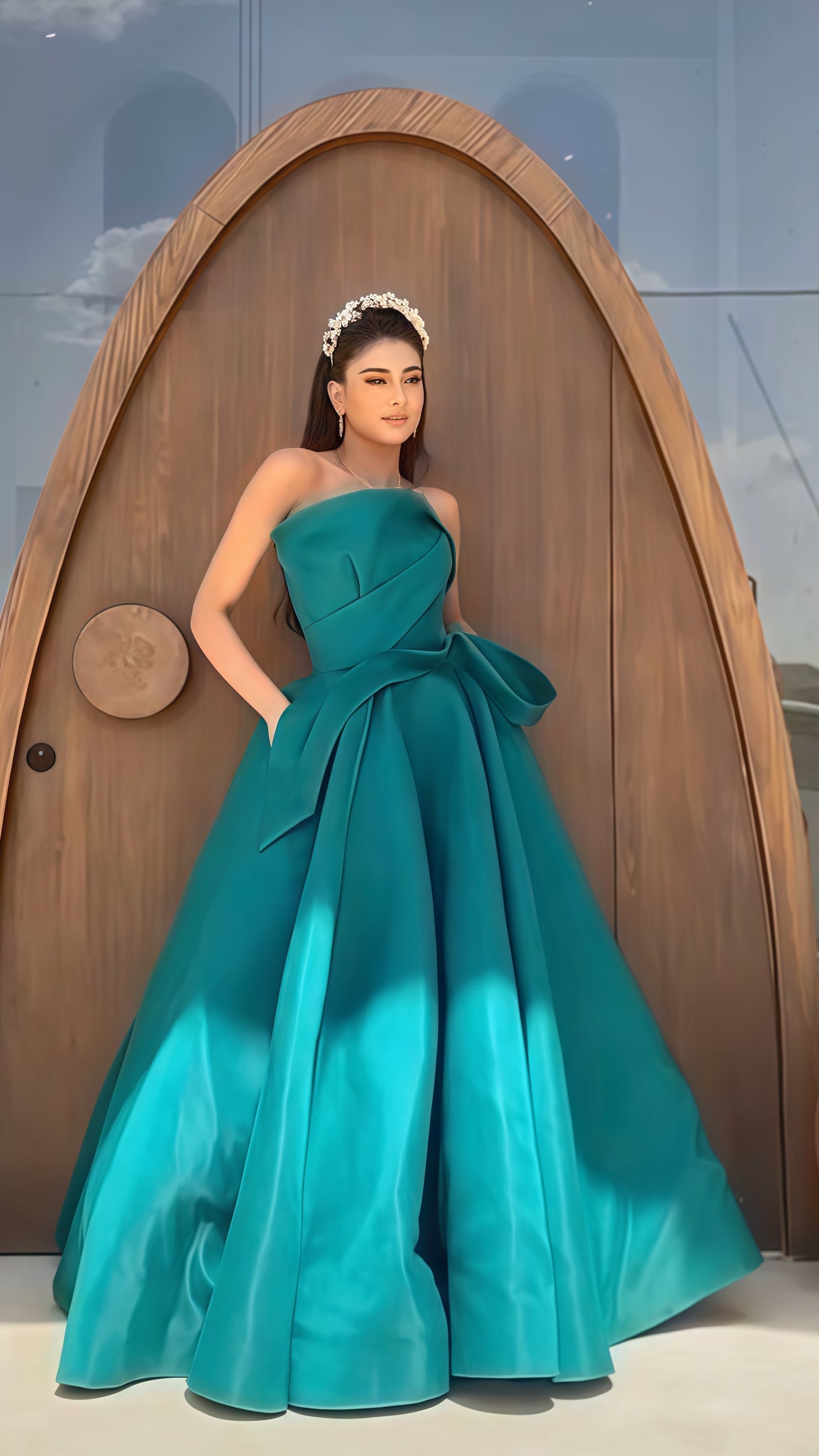 Irregular Dark Green Sleeveless Prom Dress A-line Evening Gown,AST1706