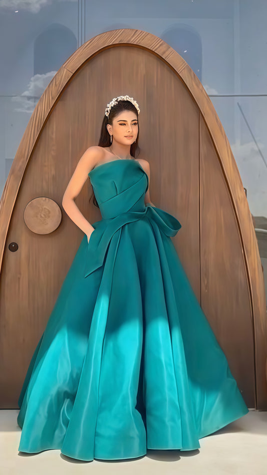 Irregular Dark Green Sleeveless Prom Dress A-line Evening Gown,AST1706