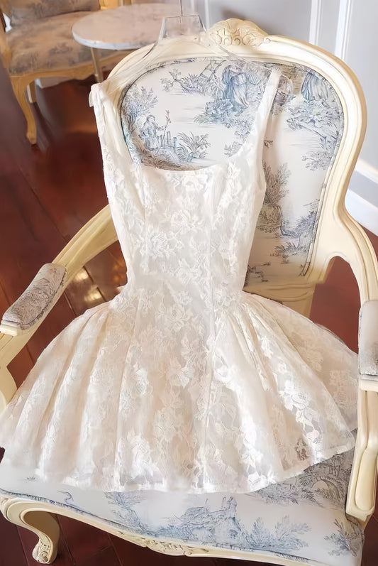 Ivory Lace Homecoming Dresses Mini Party Dress,AST2023