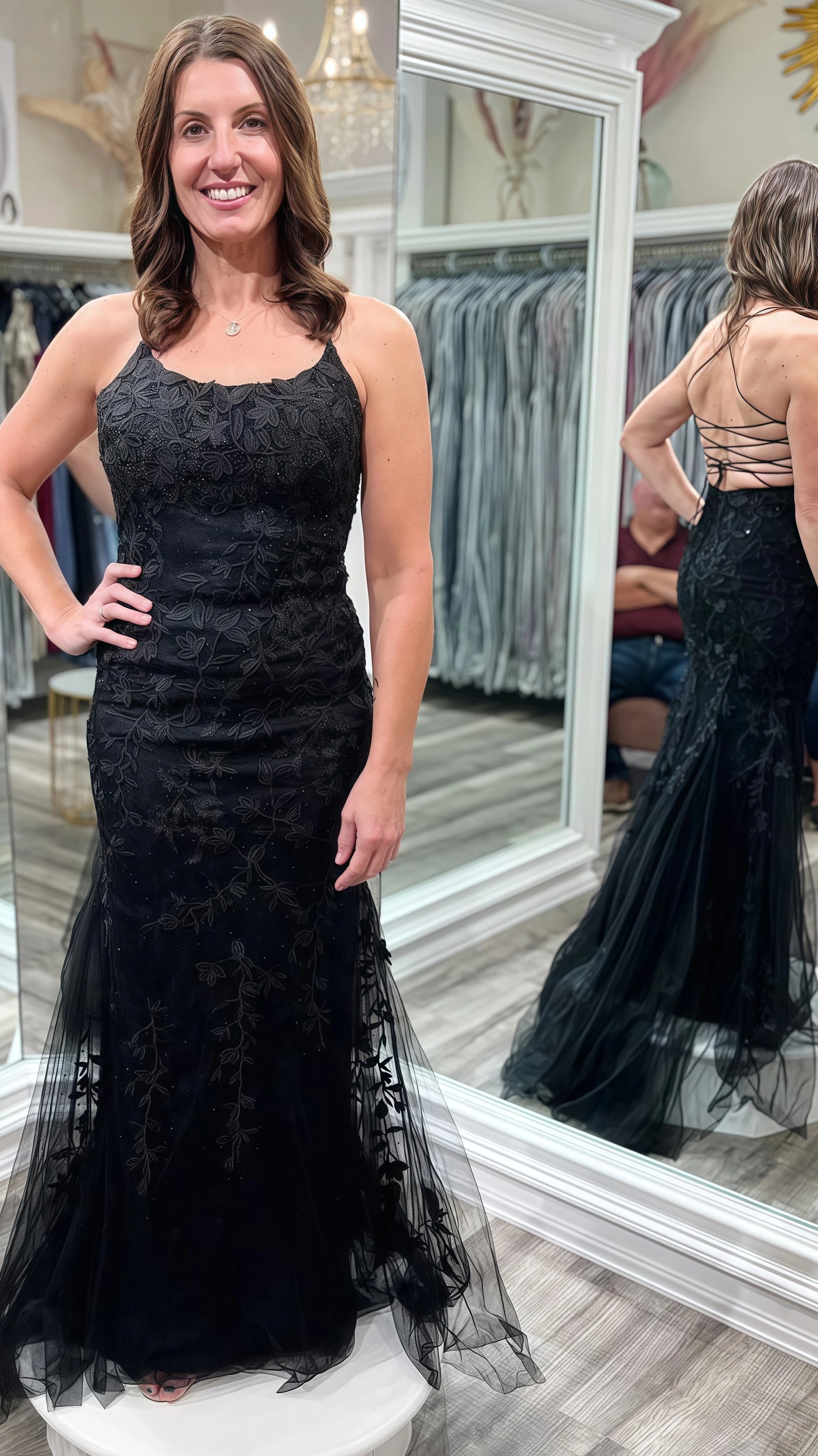 Mermaid Appliques Long Prom Dress Tulle Party Dress, Senior Prom Dresses,AST1607