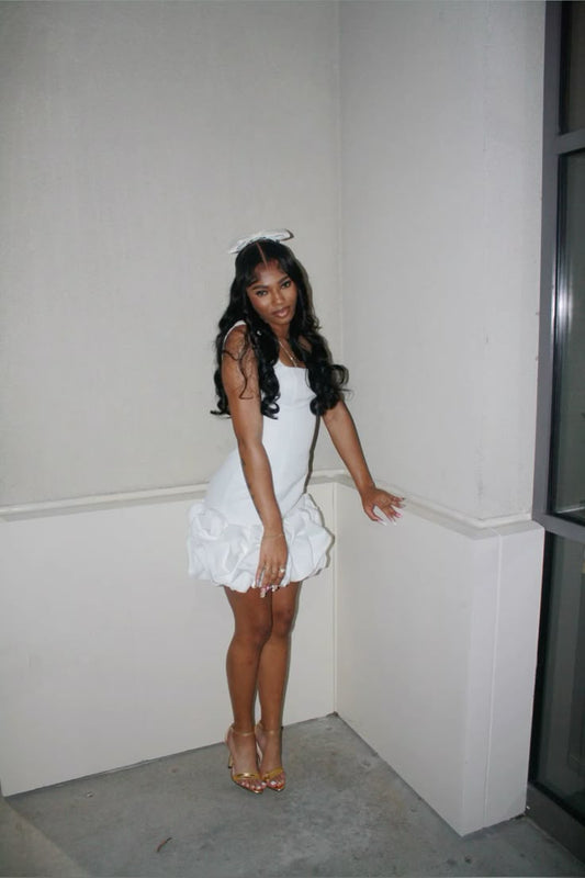 Princess Strap Square Neck Satin Bud Skirt Homecoming Dress