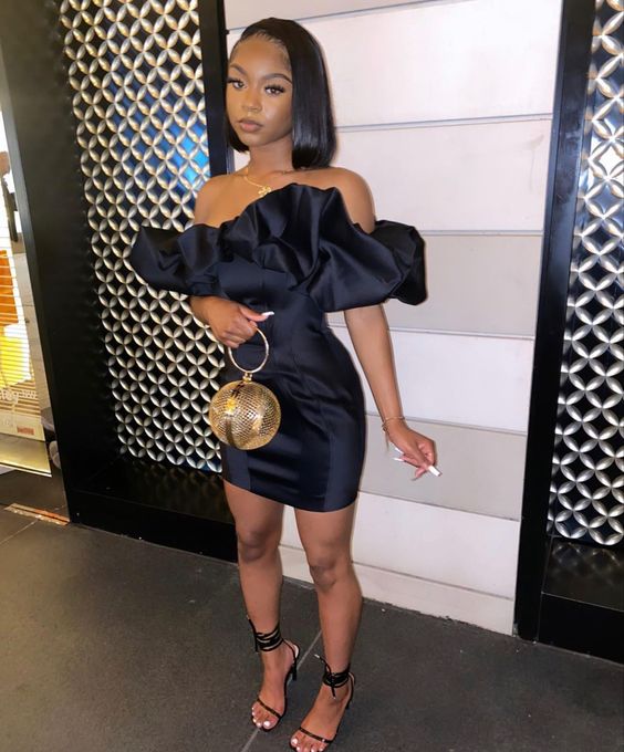Birthday Outfit Black Girl Hoco Dress Short Cocktail Prom Dresses – Asteria