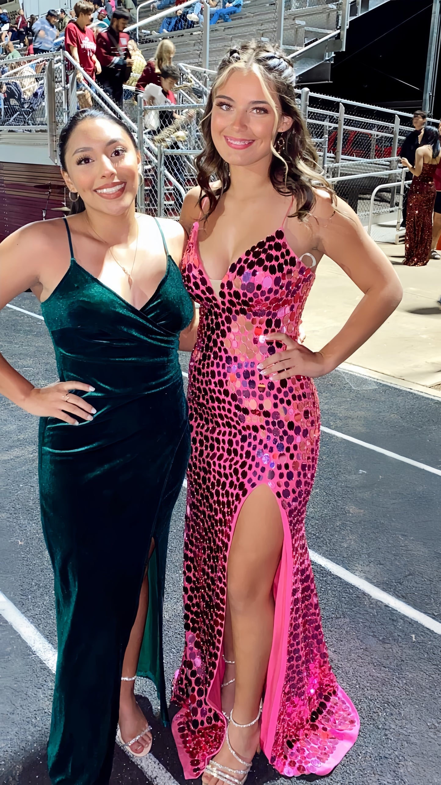 Pink Mermaid Sequin Long Evening Prom Dress, AST1556