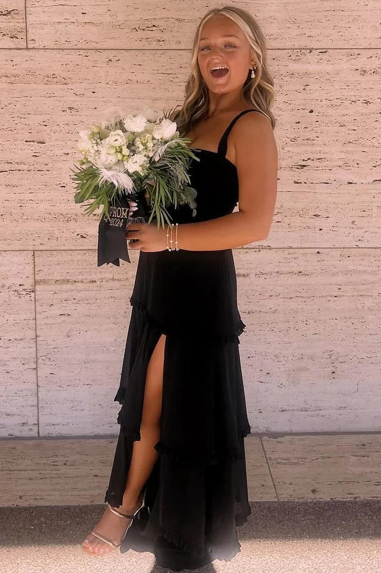 Pink Sheath Evening Prom Dress With Slit, AST1742