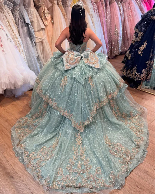 Princess Lace Tulle Appliques Lace Sweet 16 Dress, Quinceanera Dresses For Girls,AST2113
