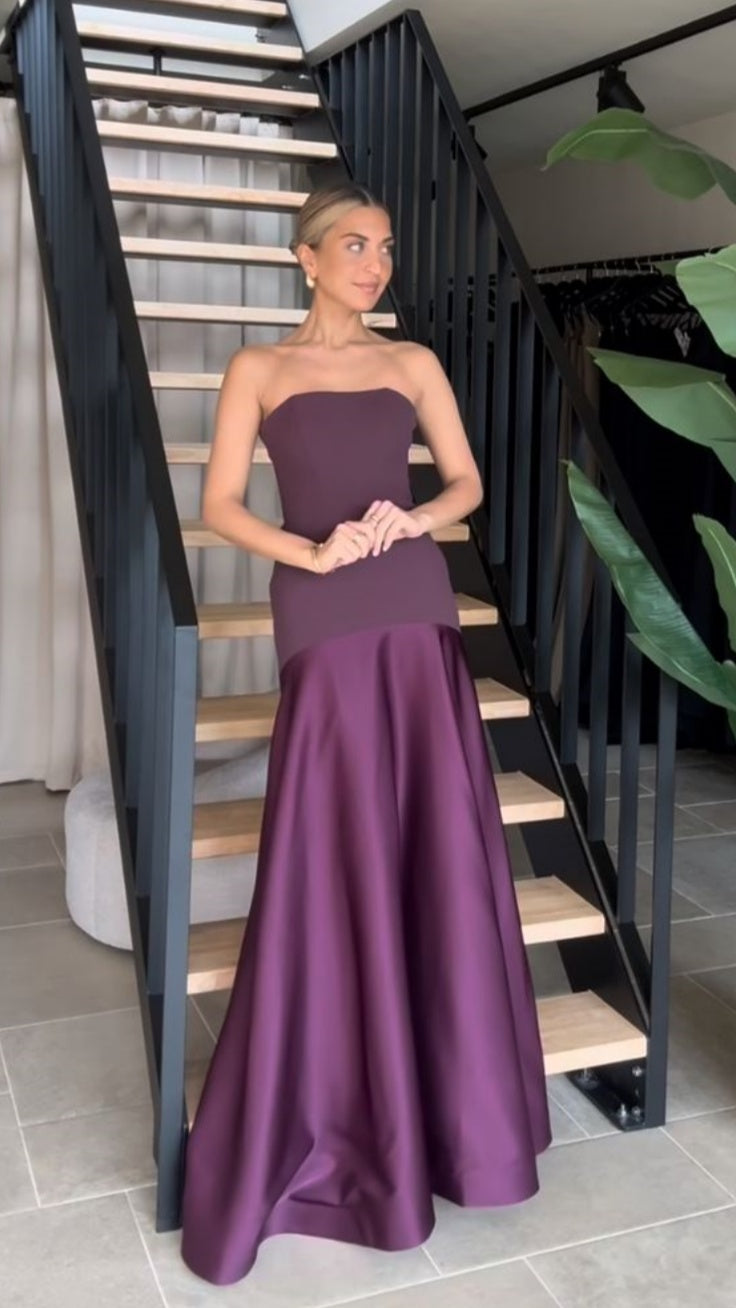 Purple Strapless Bodycon Prom Dress,AST1700 – Asteria