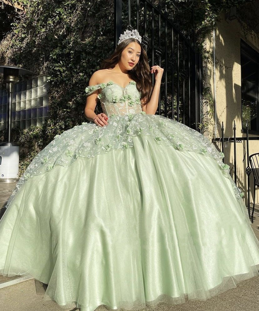 Sage Green Off The Shoulder Quinceanera Dresses Sweet 16 Ball Gown,AST Asteria Sage Green Off The Shoulder Quinceanera Dresses Sweet 16 Ball Gown,AST Asteria