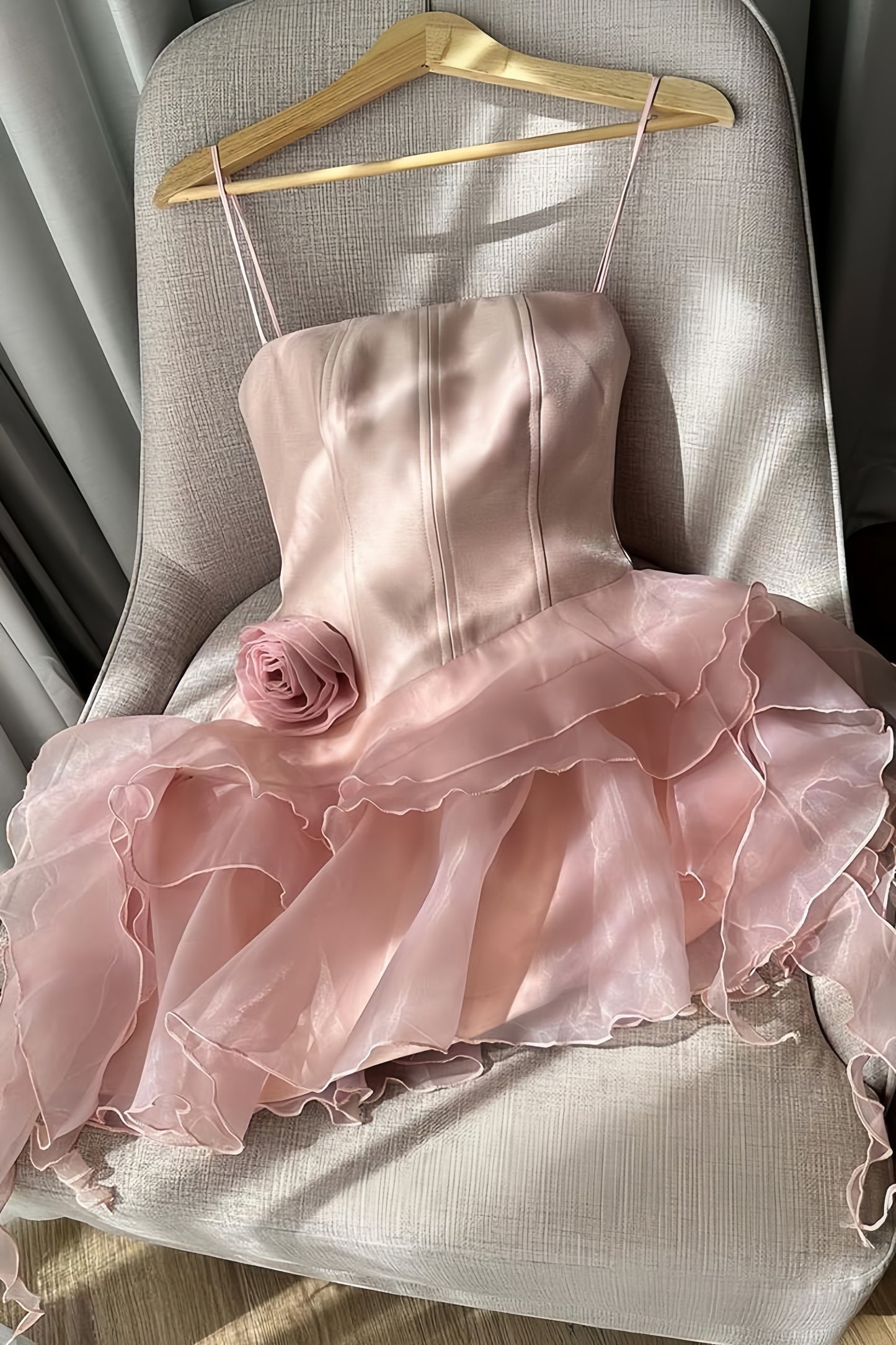 Strapless White Chiffon Homecoming Dresses Mini Dance Party Dress, AST1946