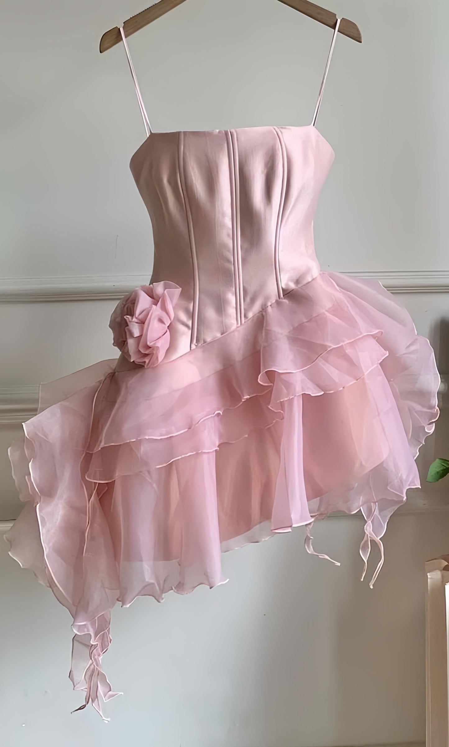 Strapless White Chiffon Homecoming Dresses Mini Dance Party Dress, AST1946