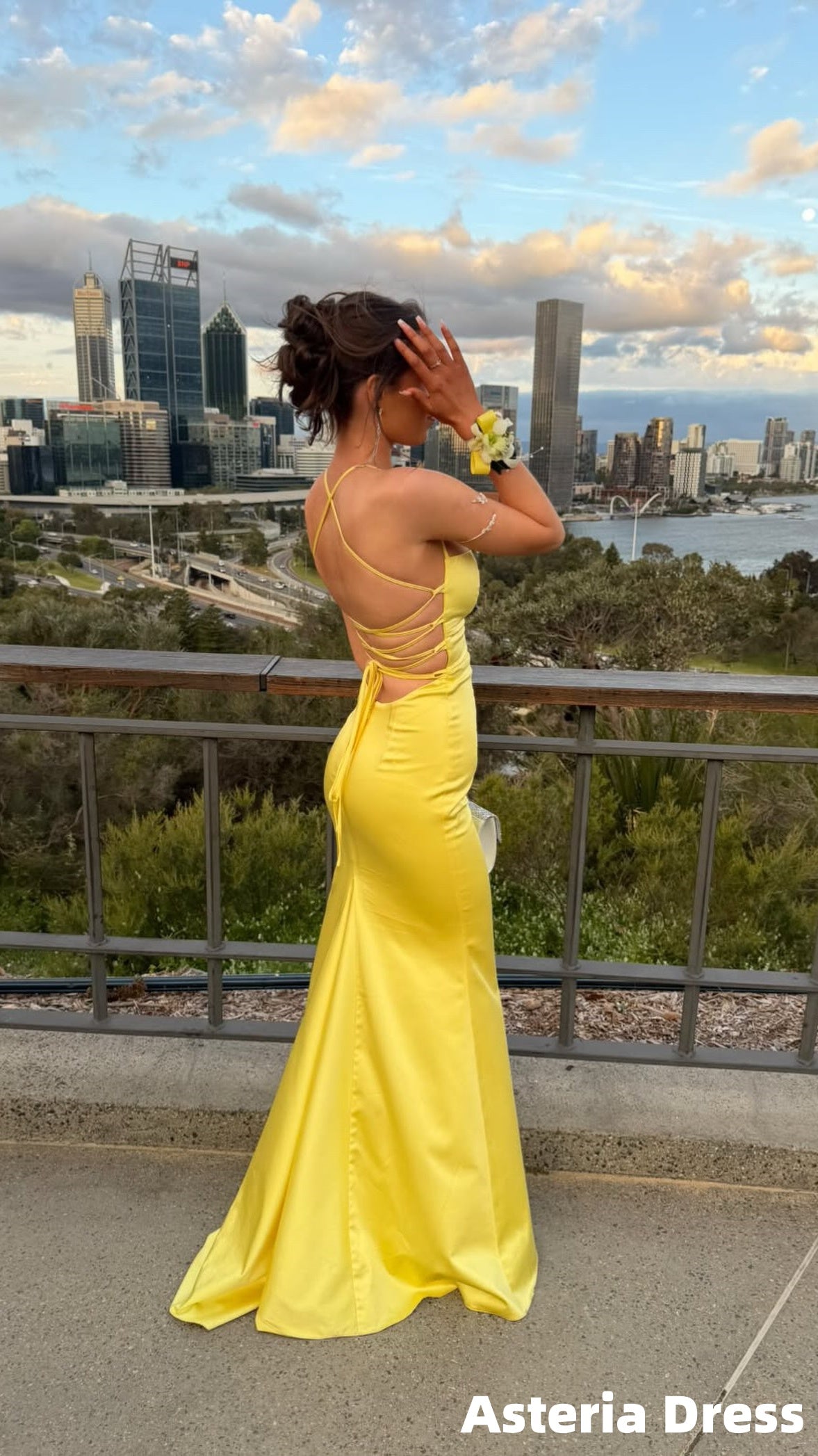 Spaghetti Straps Yellow Mermaid Long Prom Dresses