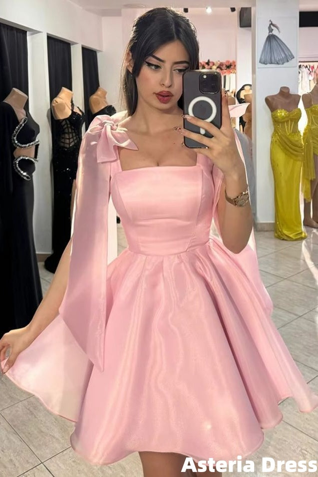 Sweet Pink Organza Homecoming Dresses Short Birthday Dress