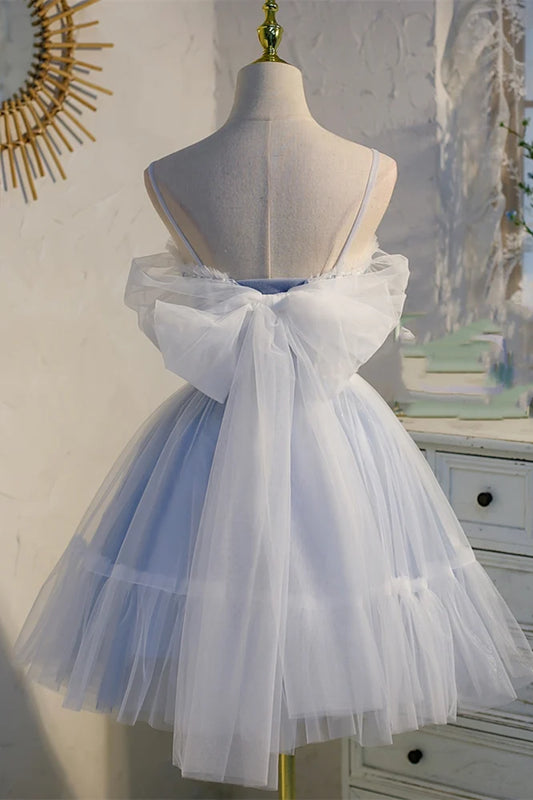 Sweet Light Blue A-line Short Party Dress Homecoming Dress , AST1184