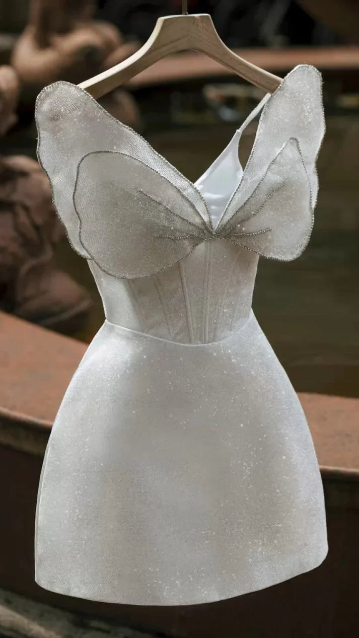 Unique Homecoming Dress, Princess Strapless Short Prom Dress, AST1724