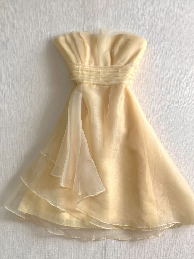 Yellow Organza A-Line Homecoming Dresses Strapless Birthday Party Dres Asteria Yellow Organza A-Line Homecoming Dresses Strapless Birthday Party Dres Asteria