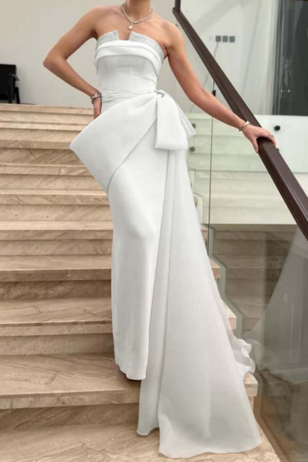 Charming Pink Strapless Prom Dress Sleeveless Pleated with Beaded