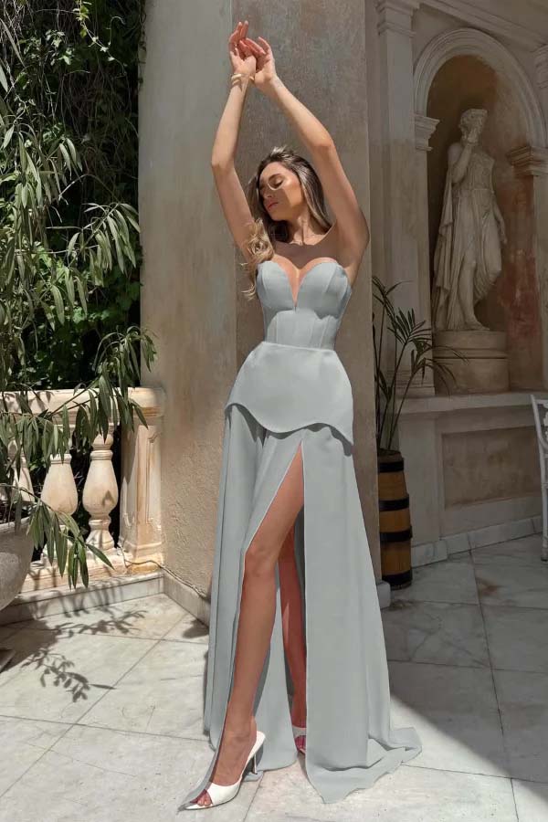 Gorgeous Blushing Pink V-Neck Strapless Prom Dress Sheer with