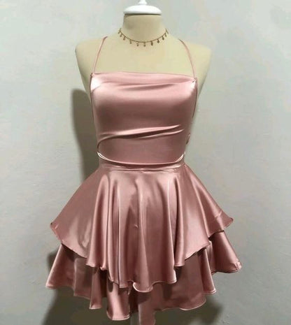 Vintage A line Royal Blue Birthday Outfits Satin Homecoming Dress