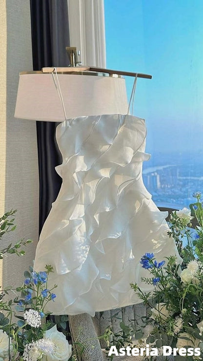 Lilac Chiffon Ruffle Homecoming Dresses Summer Outfits