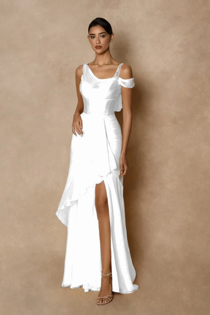 Dazzling Gold Straps Prom Dress Sleeveless Pleatedes with