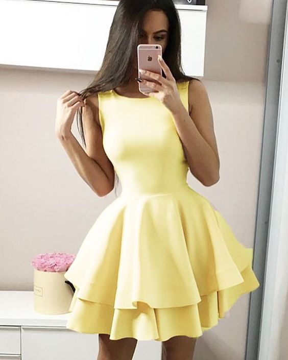yellow short prom dresses,homecoming party dresses