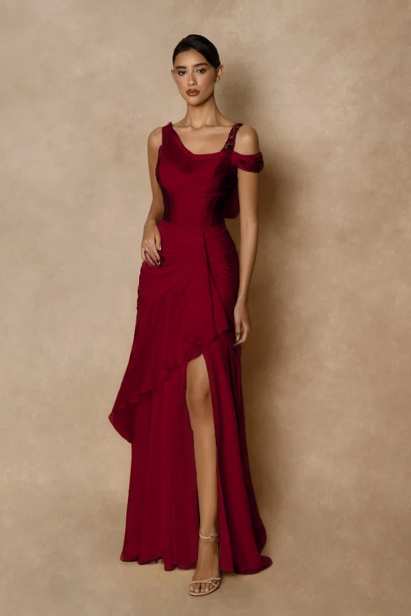 Dazzling Gold Straps Prom Dress Sleeveless Pleatedes with