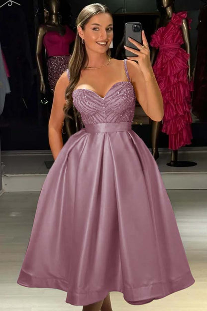 Baby Bluetti Strap Sweetheart Prom Dress A-Line with Sequins