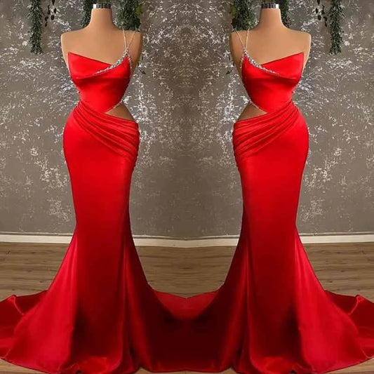 One Shouldertti Straprom Dress Asymmetric Dress