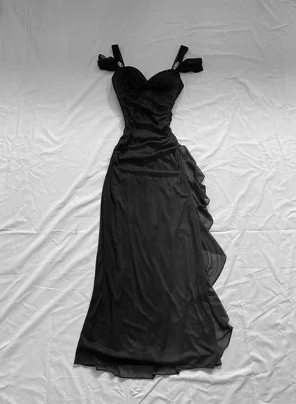 Glitter Burgundy Black Vintage Mermaid Prom Dresses Senior Party Graduation Dress,AST2317