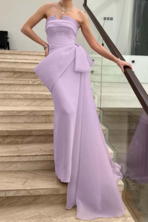 Charming Pink Strapless Prom Dress Sleeveless Pleated with Beaded