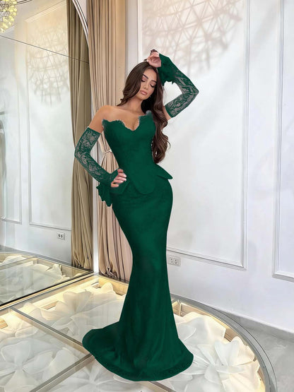 Enchanting Burgundy Sleeveless Prom Dress Mermaid Applique with Lace Gloves