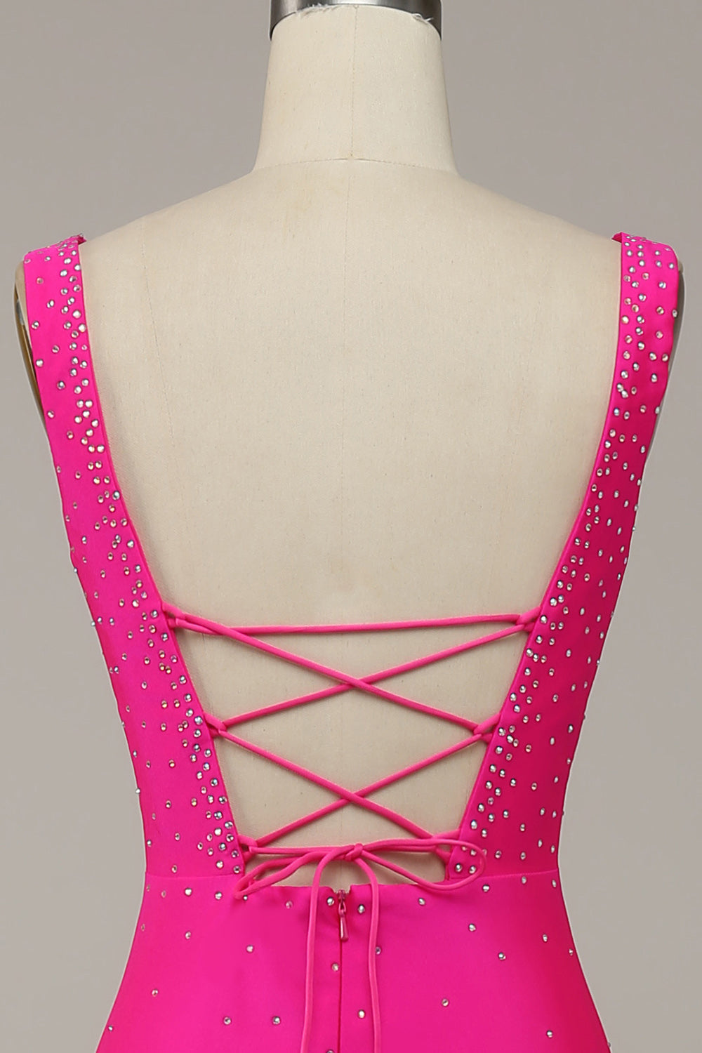 Fabulous Fuchsia Wide Shoulder Straps Backless Slimming Prom Dress