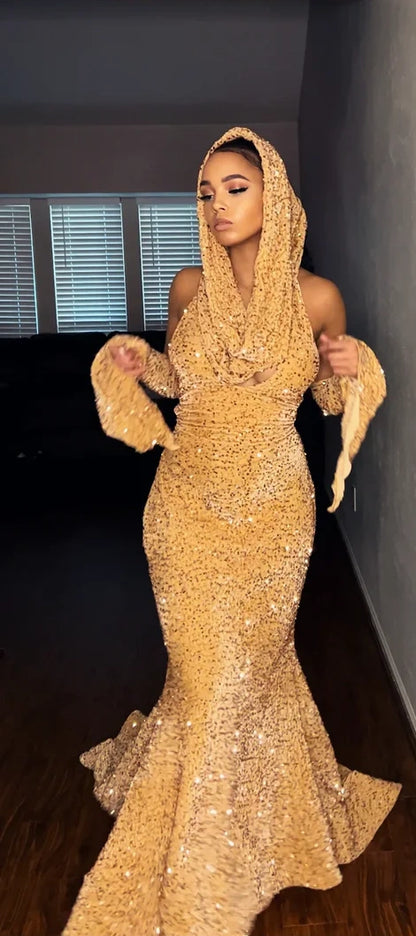 Arab Style Elegant Sequin Bodycon Prom Dresses Halter Evening Party Dress,AST2220