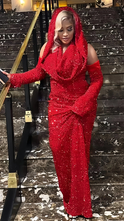 Arab Style Elegant Sequin Bodycon Prom Dresses Halter Evening Party Dress,AST2220