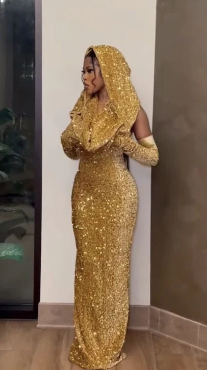 Arab Style Elegant Sequin Bodycon Prom Dresses Halter Evening Party Dress,AST2220