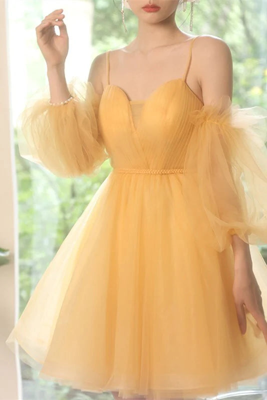 Avocado Green Tulle A-line Short Party Dress Homecoming Dress, AST1152