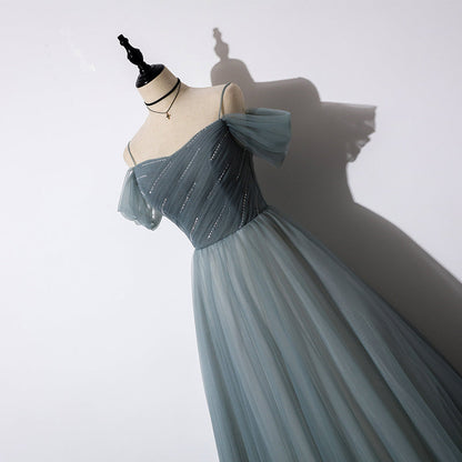 Elegant Tulle A-Line Long Prom Dress - Sweetheart Evening Gown