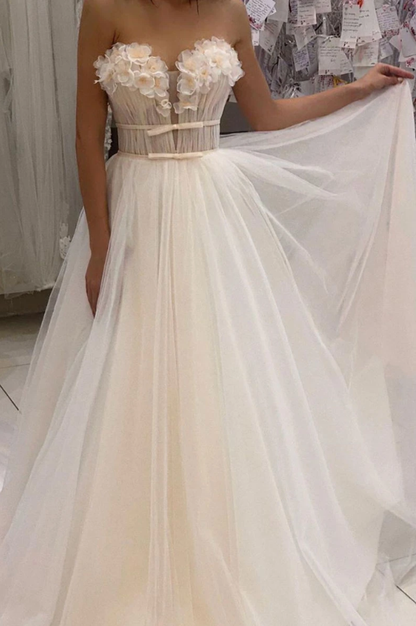 Elegant Tulle Sweetheart Long Prom Dress - Formal Evening Gown