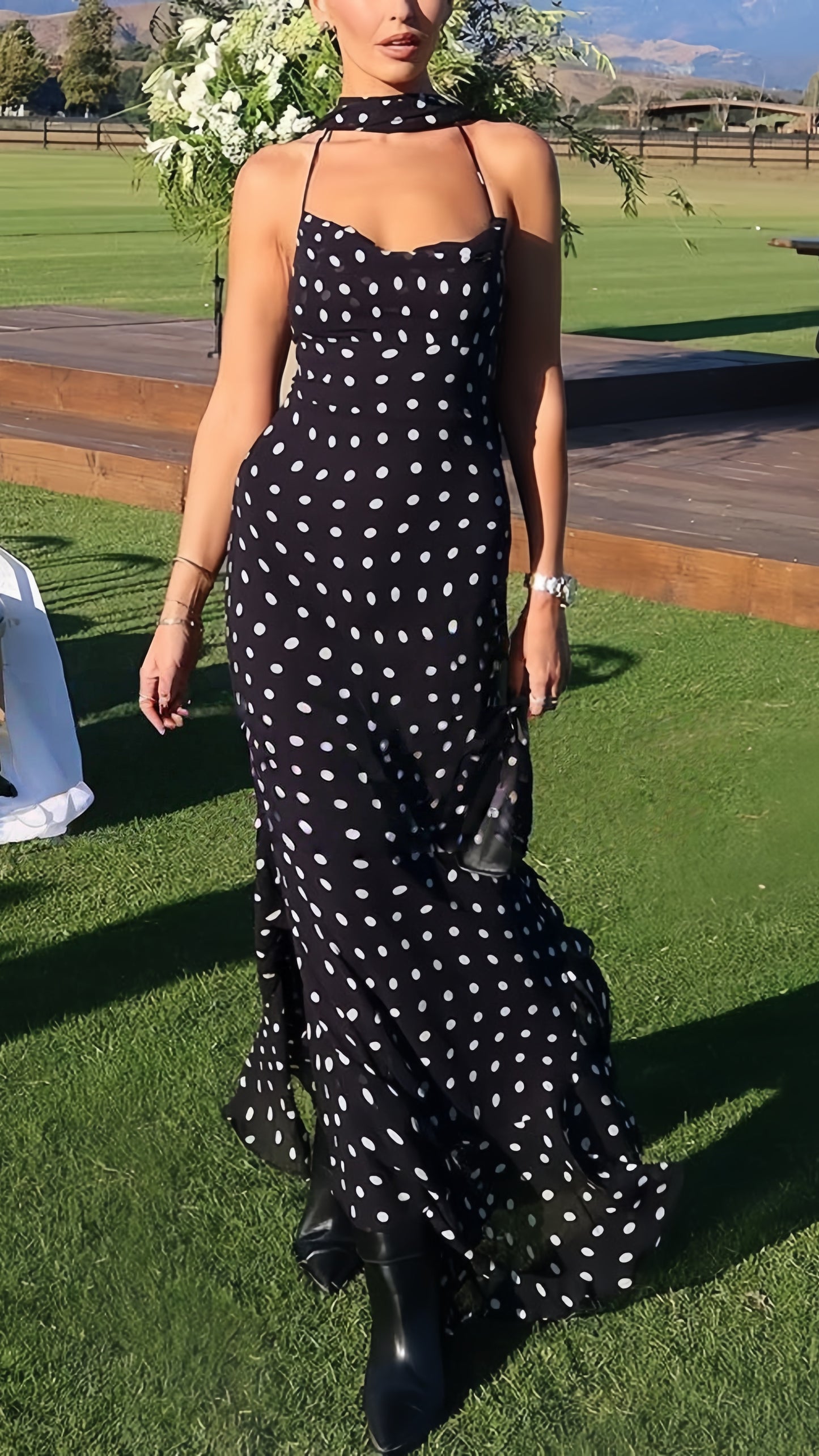 Black Chiffon Dots Ruffle Party Dresses Spaghetti Straps Homecoming Dress,AST1879