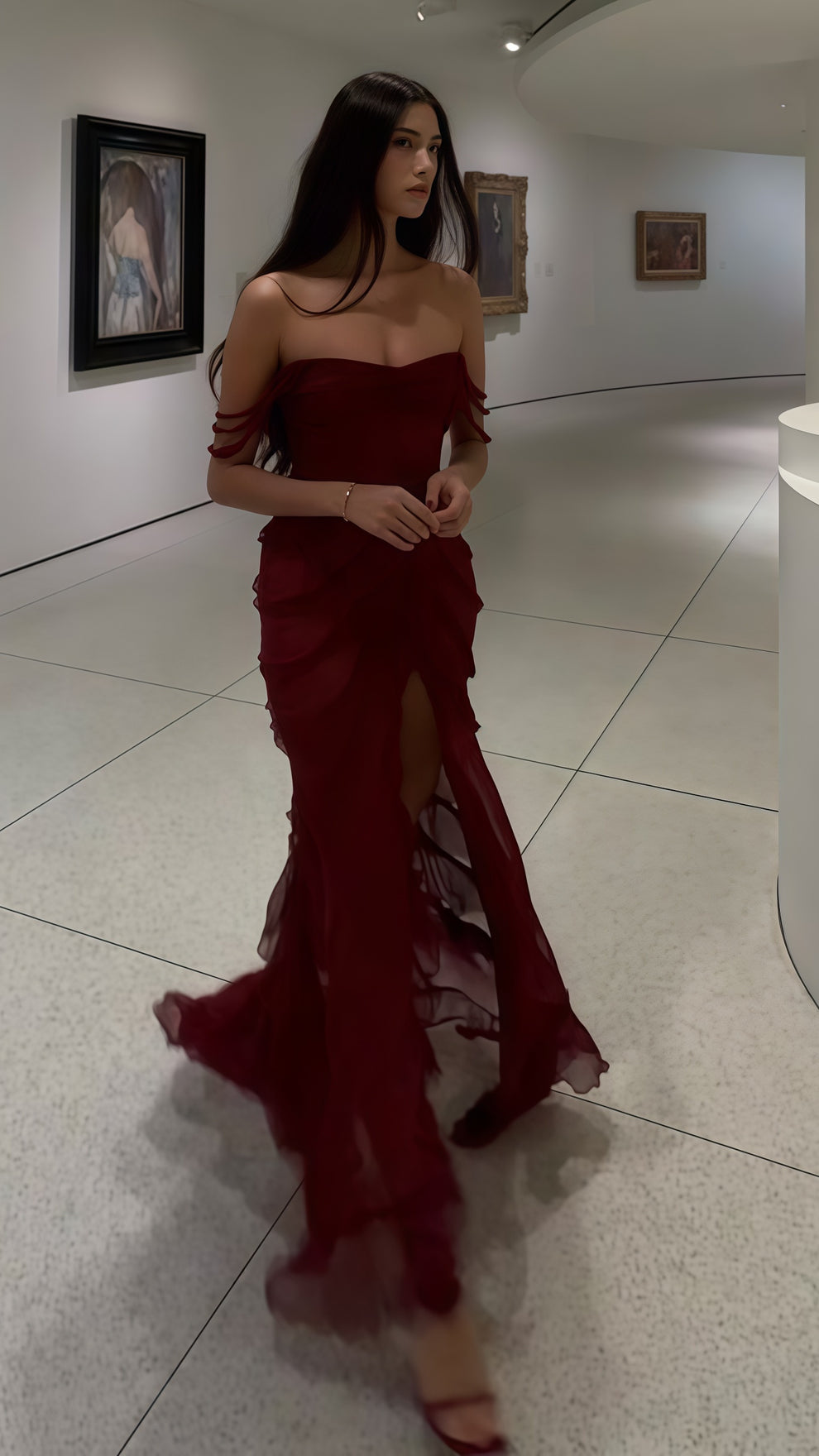 SEXY NIGHT OUT MINI DRESS - BURGUNDY main image 1